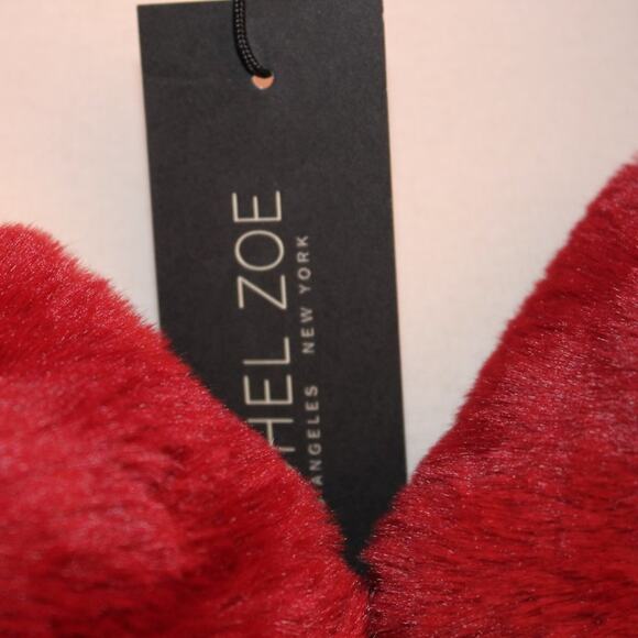 Rachel Zoe Women's Red Faux Fur Teddy Coat Ultra Soft Shawl Collar Size Medium - Picture 10 of 10